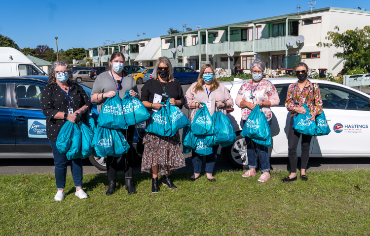 Covid-19 care packs delivered to Hastings' senior housing residents