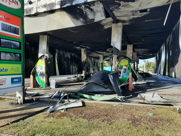 Daylight reveals devastation caused by fire at Bay View service station
