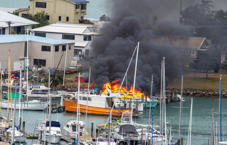Firefighters extinguish boat fire at Napier marina