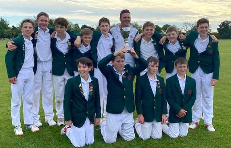 Hereworth School cricketers in celebration mode