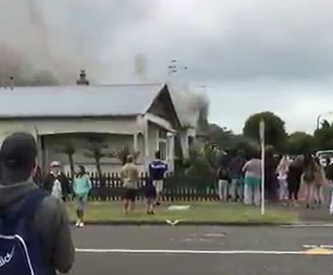 Napier house fire stops cricket match at McLean Park