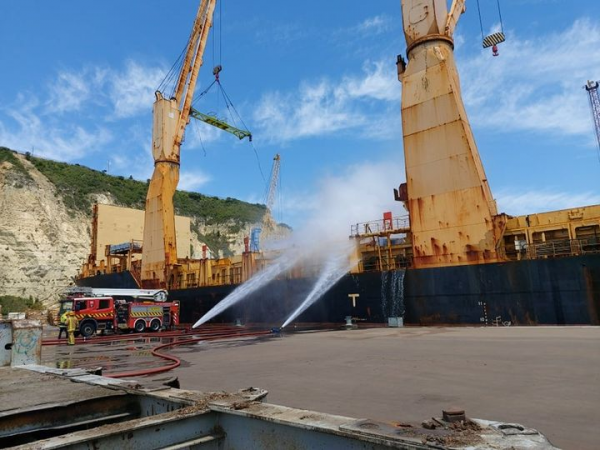 Napier Port's ship fire extinguished, cargo revealed