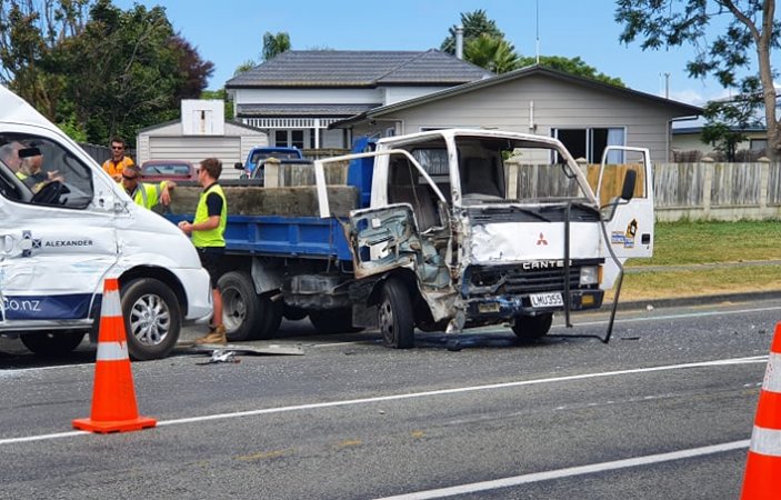 One person transported to hospital after two-car crash in Napier