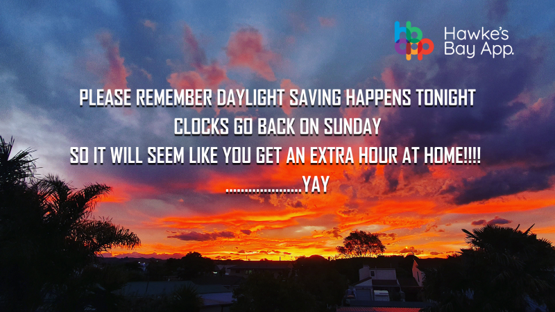 Put your clocks back one hour tonight for daylight saving