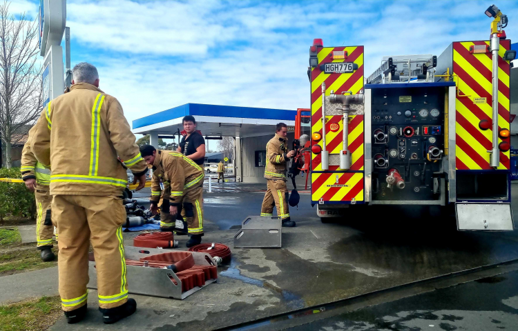 Quick response prevents further damage to fire-gutted service station workshop, FENZ says