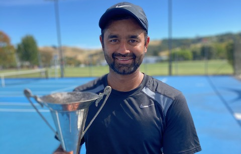 Third title for Hastings professional tennis coach