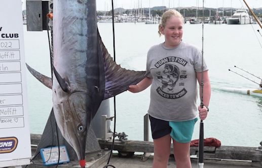 Video: 12 year old lands first Striped Marlin