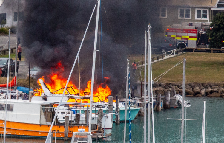 Video: Drama as emergency services put out boat fire