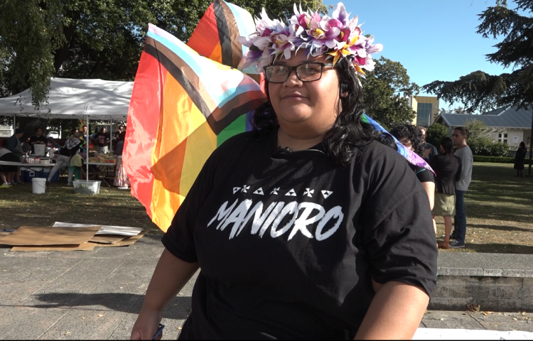 Video: peaceful protest for cancelled drag queen story time event held in Hastings' Civic Square