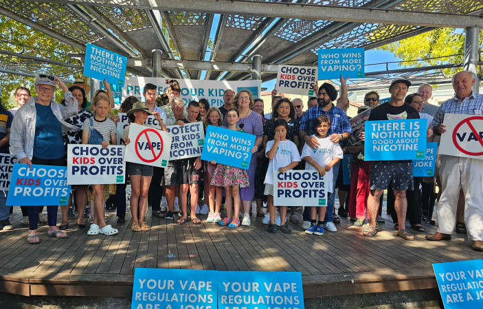 Video: Vape-Free Kids rally in Hastings urges government to do more to protect children