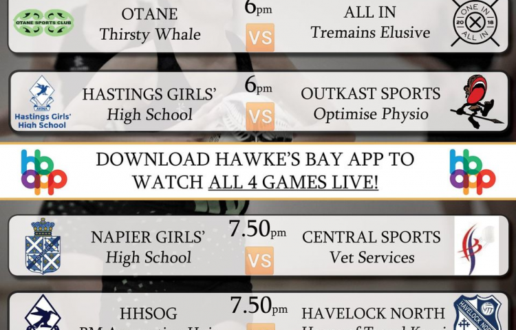 Watch Live: Hastings Girls High School: Senior A vs Outkast Sports: Optimise Physio Live on the Hawke's Bay App from 6pm