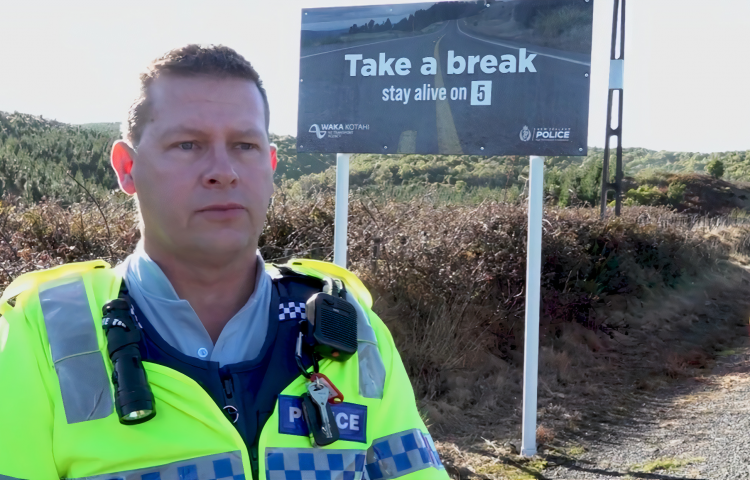 Watch Video: Hawke's Bay cop fulfils life long promise with road safety campaign